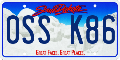 SD license plate 0SSK86