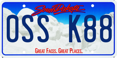 SD license plate 0SSK88