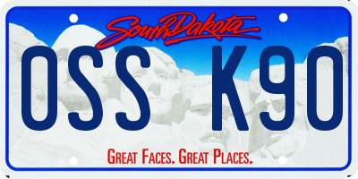 SD license plate 0SSK90
