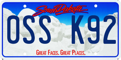 SD license plate 0SSK92