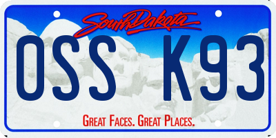 SD license plate 0SSK93