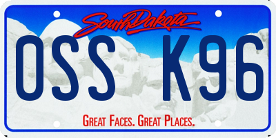 SD license plate 0SSK96