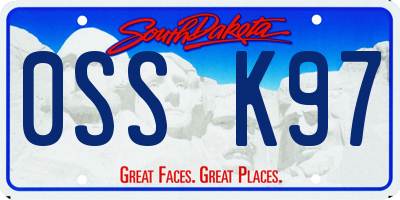 SD license plate 0SSK97