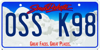 SD license plate 0SSK98