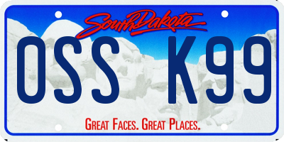 SD license plate 0SSK99