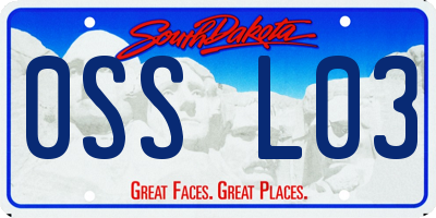 SD license plate 0SSL03