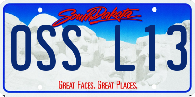 SD license plate 0SSL13