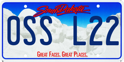 SD license plate 0SSL22