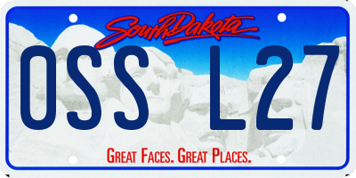 SD license plate 0SSL27