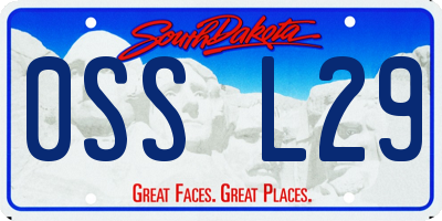 SD license plate 0SSL29