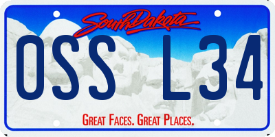 SD license plate 0SSL34