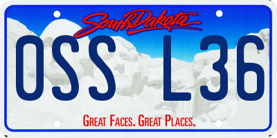 SD license plate 0SSL36
