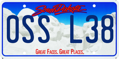 SD license plate 0SSL38