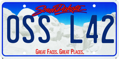SD license plate 0SSL42
