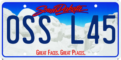 SD license plate 0SSL45