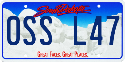 SD license plate 0SSL47