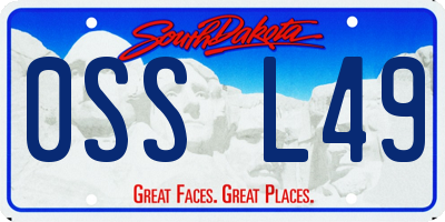 SD license plate 0SSL49