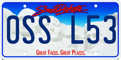 SD license plate 0SSL53