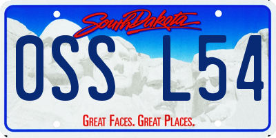 SD license plate 0SSL54