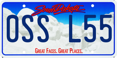 SD license plate 0SSL55