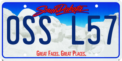 SD license plate 0SSL57