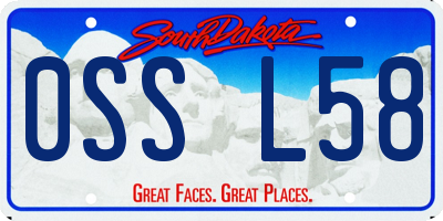 SD license plate 0SSL58