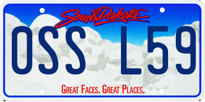SD license plate 0SSL59