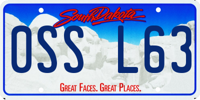 SD license plate 0SSL63