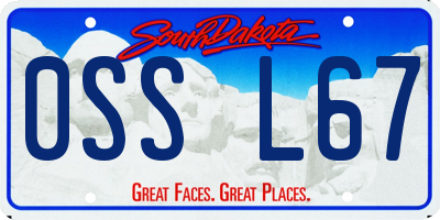 SD license plate 0SSL67
