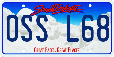 SD license plate 0SSL68