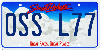 SD license plate 0SSL77