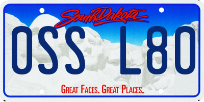 SD license plate 0SSL80