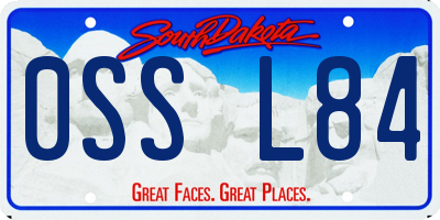 SD license plate 0SSL84