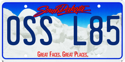 SD license plate 0SSL85