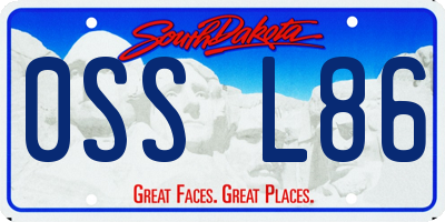 SD license plate 0SSL86