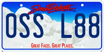 SD license plate 0SSL88