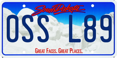SD license plate 0SSL89