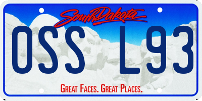SD license plate 0SSL93