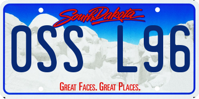 SD license plate 0SSL96