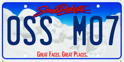 SD license plate 0SSM07