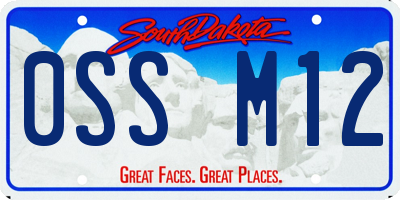 SD license plate 0SSM12