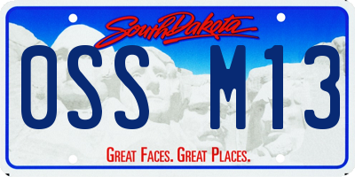 SD license plate 0SSM13