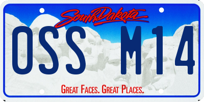 SD license plate 0SSM14