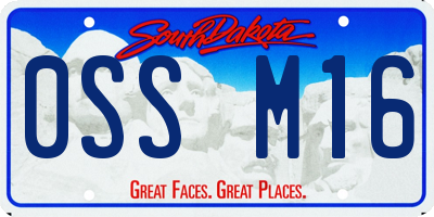 SD license plate 0SSM16
