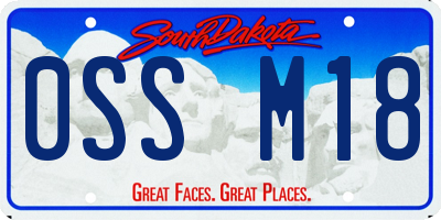 SD license plate 0SSM18