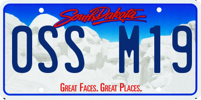 SD license plate 0SSM19