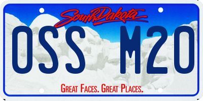 SD license plate 0SSM20