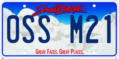 SD license plate 0SSM21