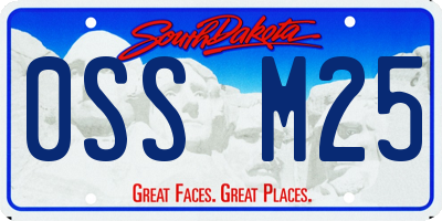 SD license plate 0SSM25