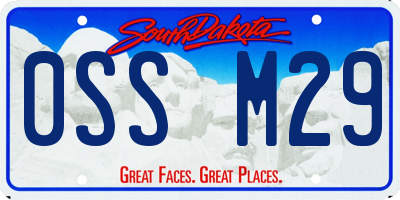 SD license plate 0SSM29